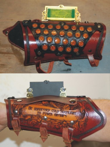 Brass and Leather Typewriter Key Arm/Wrist Guard